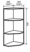 Навесной Шкаф №55 (280x920) угл. окончание Кредо