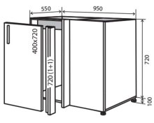 Тумба под мойку №15 (950x820) уни люкс Amore Classic