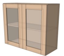 Навесной Шкаф 100Верх витрина (1000х718) София Престиж