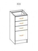 Нижняя тумба 40 выдвижные ящики (400х820) Алина