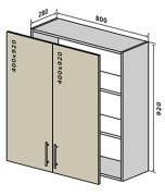 Навесной Шкаф №48 витрина (800x920) Мода мат Soft Touch