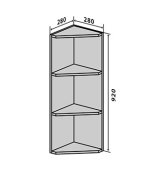 Навесной Шкаф №55 угл. окончание (280x920) Мода мат Soft Touch