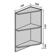 Нижняя Тумба №17 угл. окончание (280x820) Мода мат Soft Touch