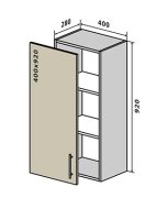 Навесной Шкаф №43 витрина (400x920) Мода мат Soft Touch