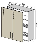Навесной Шкаф №49 сушка (800x920) Мода мат Soft Touch