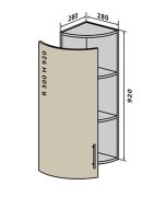 Навесной Шкаф №56R угл. окончание гнут. (280x920) Мода мат Soft Touch