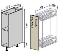 Нижняя Тумба №1+ карго (200x820) Мода мат Soft Touch
