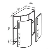 Угловое окончание нижнее №37R+ (300x820 ) Flat