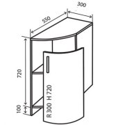 Угловое окончание нижнее № 17R+ (300x820) Flat