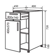 Нижняя тумба №23 (400x820) Flat