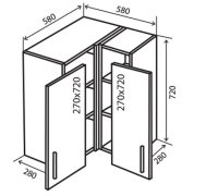 Навесной Шкаф угловой №18 (580x720) Flat