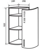 Угловое окончание верхнее №56R+ (280х920) Flat
