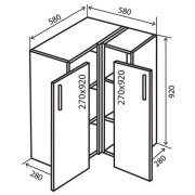 Навесной Шкаф угловой №58 (580x920) Колор-Микс