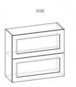 Навесной шкаф 80 витрина горизонтальное открывание (800х720) Гамма СМ матовый