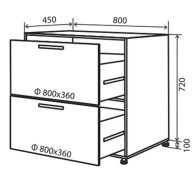 Нижняя тумба №11 (800x820 шухляды) Грация