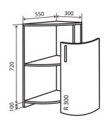 Угловое окончание нижнее №17R+ (280x820) MoDa
