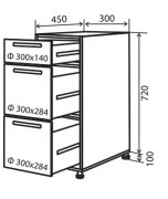 Нижняя тумба №8 (300x820 шухляды) MoDa