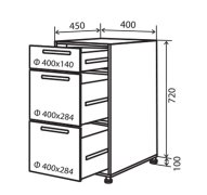 Нижняя тумба №9 (400x820 шухляды) MoDa