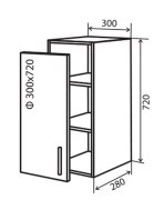 Навесной Шкаф №2 (300x720) MoDa