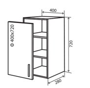 Навесной Шкаф №3 (400x720) MoDa
