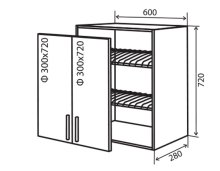 Навесной Шкаф №7 (600x720) витрина сушка Margo