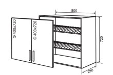 Навесной Шкаф №9 (800x720 витрина сушка) Flat
