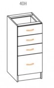 Нижняя тумба 40 выдвижные ящики (400х820) Оля