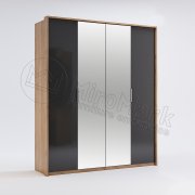 Луна Шкаф 4Д с зеркалом | Дуб крафт - Мат Лава Луна Шкаф 4Д с зеркалом | Дуб крафт - Мат Лава