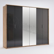 Луна Шкаф 6Д с зеркалом | Дуб крафт - Мат Лава Луна Шкаф 6Д с зеркалом | Дуб крафт - Мат Лава