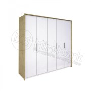 Флоренция Шкаф 5Д без зеркала | Глянец белый - Дуб Сан Марино Флоренция Шкаф 5Д без зеркала | Глянец белый - Дуб Сан Марино