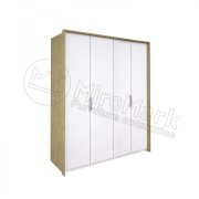 Флоренция Шкаф 4Д без зеркала | Глянец белый - Дуб Сан Марино Флоренция Шкаф 4Д без зеркала | Глянец белый - Дуб Сан Марино