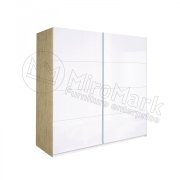 Флоренция Шкаф купе 2,5 м | Глянец белый - Дуб Сан Марино