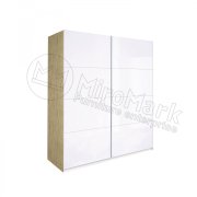Флоренция Шкаф купе 2,0 м | Глянец белый - Дуб Сан Марино