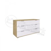 Флоренция Комод 3шх | Глянец белый - Дуб Сан Марино