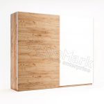 Ники Шкаф купе 2,5 м | Дуб Крафт - Глянец Белый