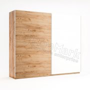 Ники Шкаф купе 2,5 м | Дуб Крафт - Глянец Белый