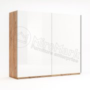 Ники Шкаф купе 2,5 м (Глянец) | Дуб Крафт - Глянец Белый