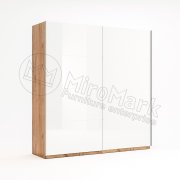 Ники Шкаф купе 2,0 м (Глянец) | Дуб Крафт - Глянец Белый