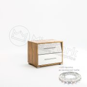 Ники Тумба прикроватная 2шх | Дуб Крафт - Глянец Белый
