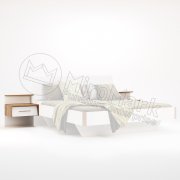 Ники Тумбы прикроватные приставные 2 шт | Дуб Крафт - Глянец Белый