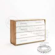 Ники Комод 4шх | Дуб Крафт - Глянец Белый