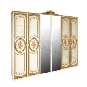 Реджина Шкаф 6Д с зеркалом | Радика Беж - Золото Реджина Шкаф 6Д с зеркалом | Радика Беж - Золото