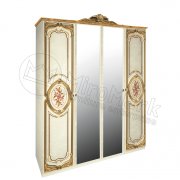 Реджина Шкаф 4Д с зеркалом | Радика Беж - Золото Реджина Шкаф 4Д с зеркалом | Радика Беж - Золото