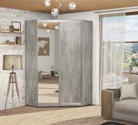 Шкаф-купе угловой ДСП-зеркало 130х130/60