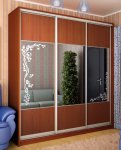 Шкаф-купе: 3 ДСП комби - зеркала (262х220х60)