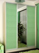 Шкаф-купе: 2 Ротанг-зеркало (222х220х60)