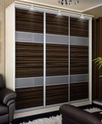 Шкаф-купе: 3 ДСП макасар комби/сатин (262х240х60)