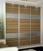 Шкаф-купе: 3 ДСП зебрано комби/сатин (222х220х60)