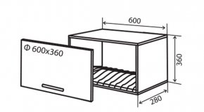 Навесной Шкаф №16 (600x360 витрина сушка) Колор-Микс
