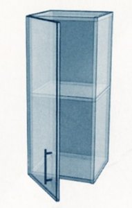 Навесной Шкаф 930 витрина (300x900) High gloss
